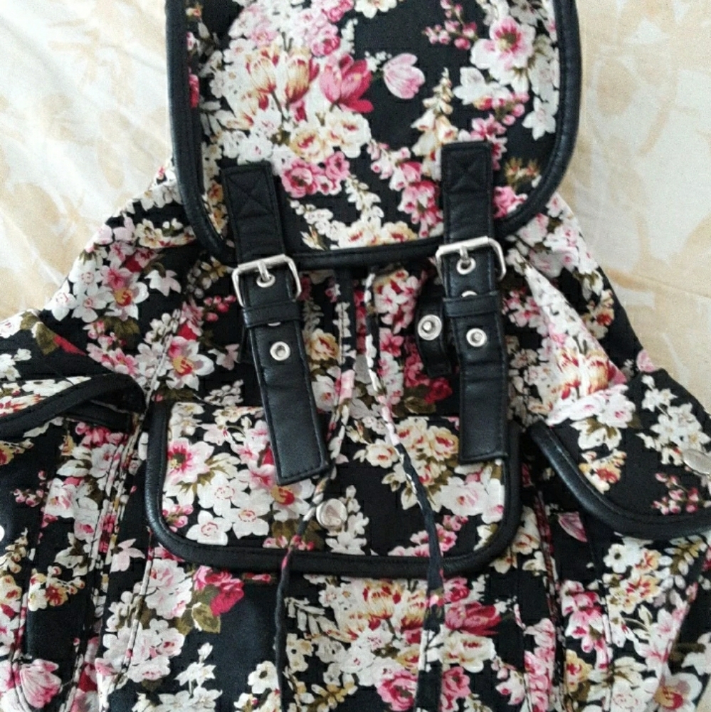 floral backpack purse